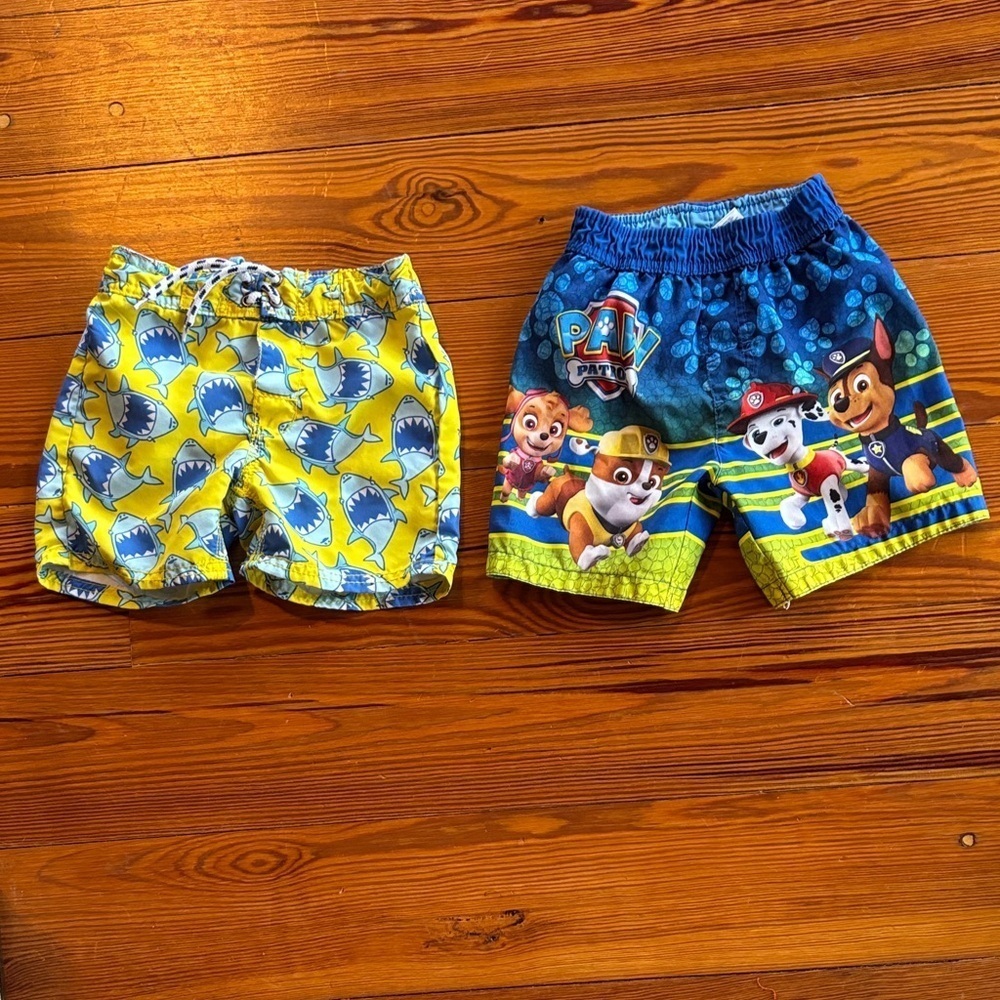 2 Boys Swim Shorts/Trunks 1 Nickelodeon PAW PATROL 1 OshKosh Size 2T